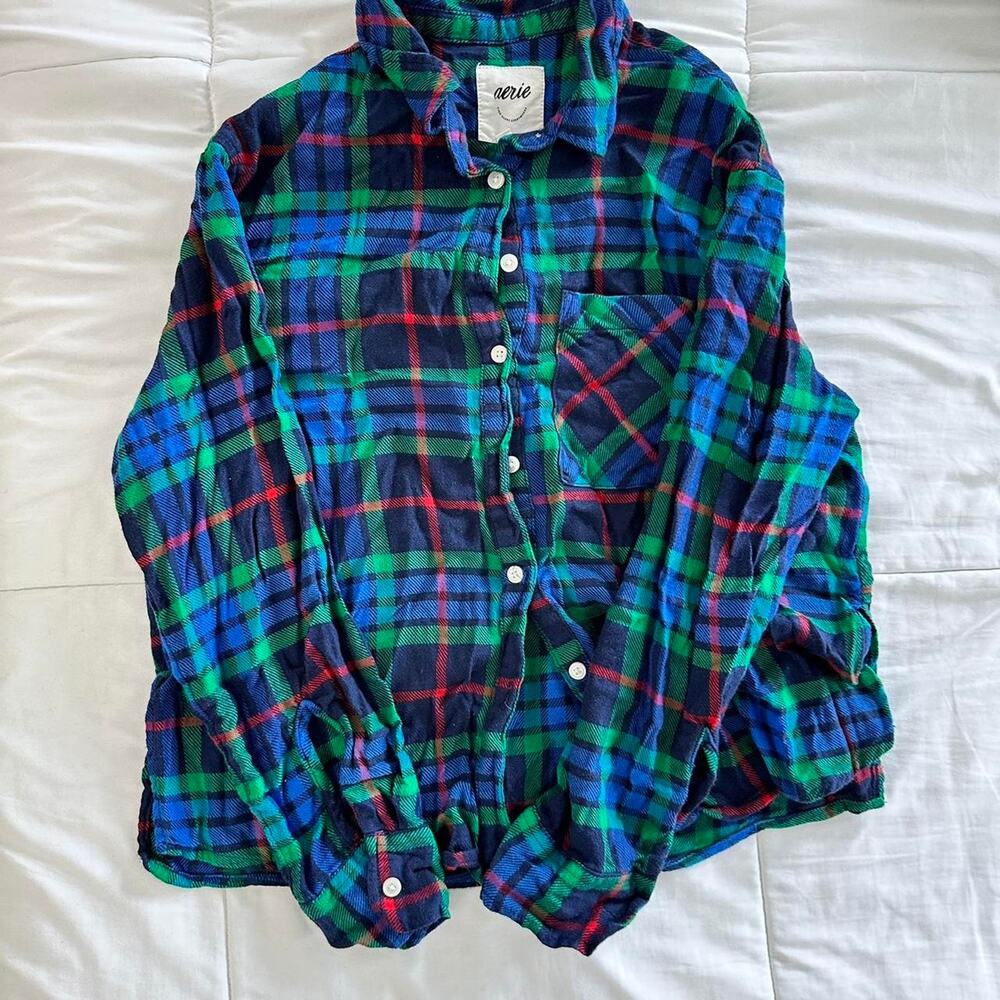 Aerie plaid pajama set top